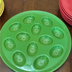 Fiestaware Green Deviled Egg Plate